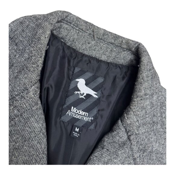 MODERN AMUSEMENT Wool Blend Luxury Winter Puffer Parka Jacket Mens Medium - Picture 2 of 5